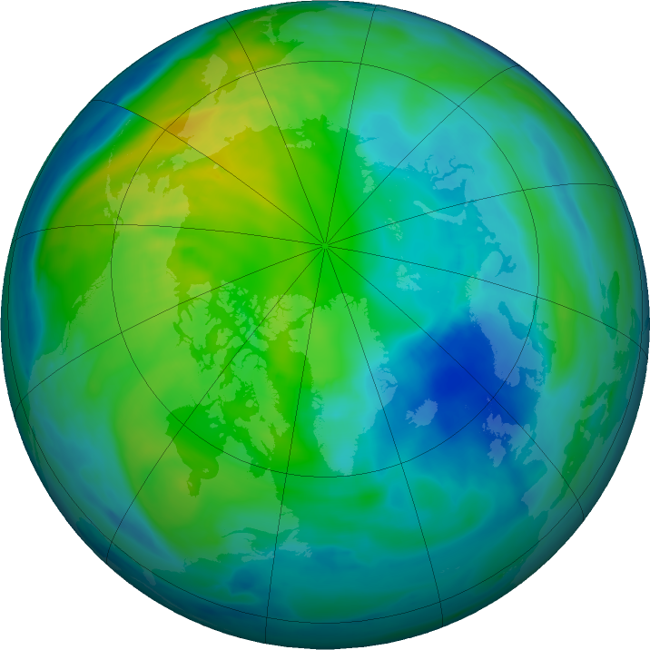 Arctic ozone map for 23 October 2021